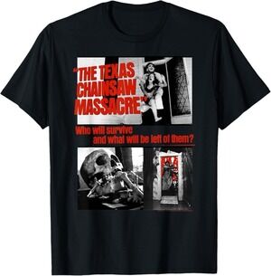 The Texas Chainsaw Massacre What Will Be Left Collage Black Shirt